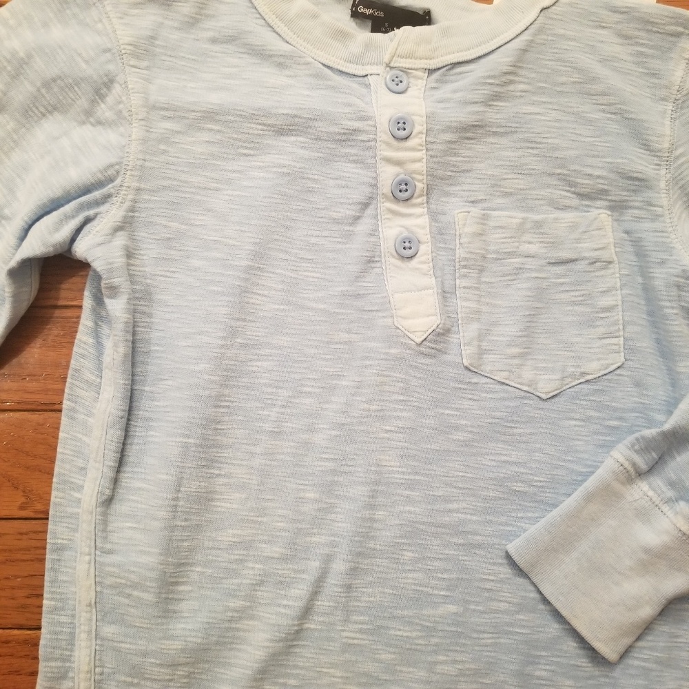 GapKids Faded Baby Blue Henley - Picture 2 of 3